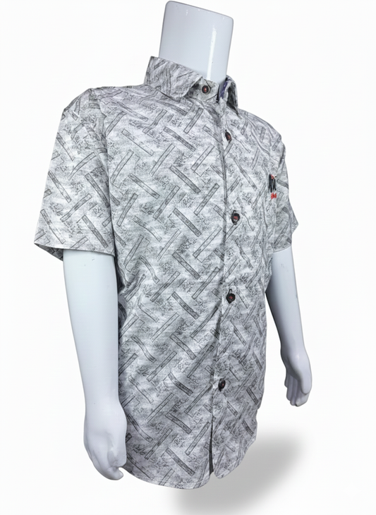 Light Gray Shirt For Boys I Half Sleeves I Stretchable Fabric I Casual Outfit I Trendy Kids Shirt I Hot Selling I YZ Clothing Brand