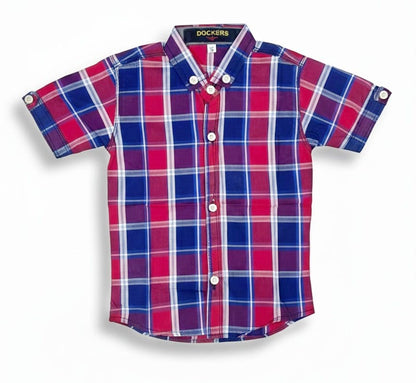 Kids Shirts I Check Shirt For Boys I Half Sleeves I Red & Blue Color I Soft Cotton Fabric I Casual Outfit I Trendy Kids Shirt I Hot Selling I YZ Clothing Brand
