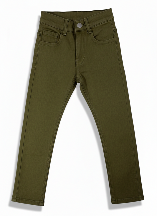 Premium Kids Brown Pants – Stretchable Cotton Satin Fabric, Smart & Comfortable Fit