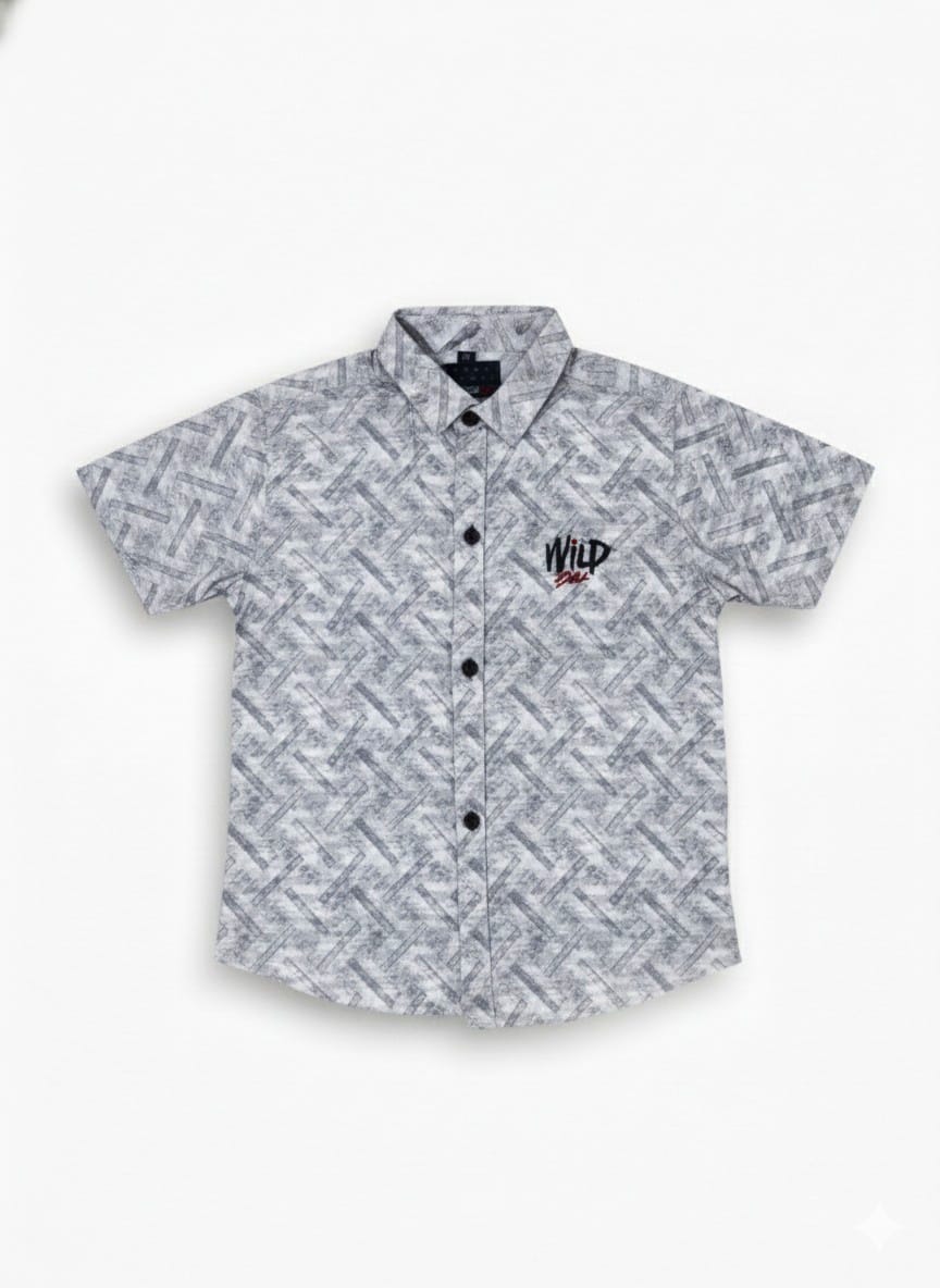 Light Gray Shirt For Boys I Half Sleeves I Stretchable Fabric I Casual Outfit I Trendy Kids Shirt I Hot Selling I YZ Clothing Brand