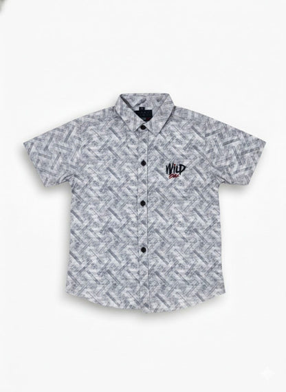 Light Gray Shirt For Boys I Half Sleeves I Stretchable Fabric I Casual Outfit I Trendy Kids Shirt I Hot Selling I YZ Clothing Brand