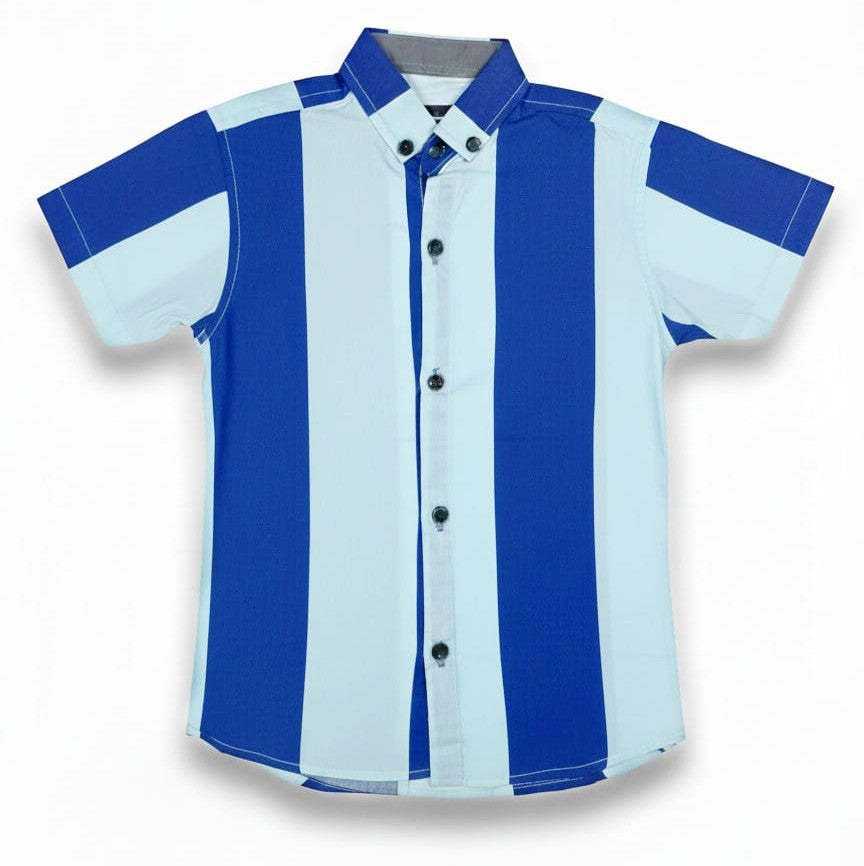 Kids Shirts I Causal Shirt For Boys I Half Sleeves I Dark Blue & Light Blue Color I Soft Cotton Fabric I Casual Outfit I Trendy Kids Shirt I Hot Selling I YZ Clothing Brand