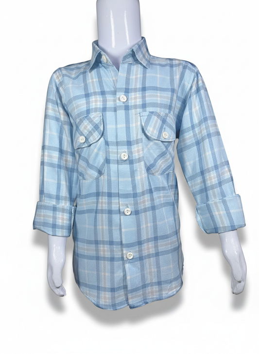 Premium Checkered Casual Shirt – Soft Cotton Blend – Full Sleeves | Stylish Design for Kids | Full Sleeves I YZ Clothing Brand