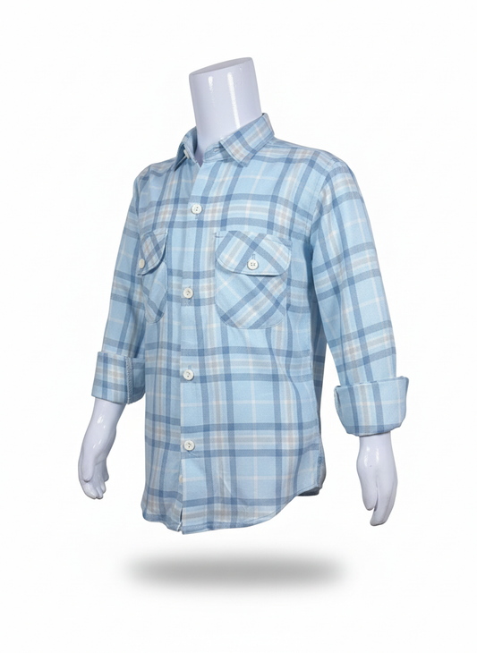 Premium Checkered Casual Shirt – Soft Cotton Blend – Full Sleeves | Stylish Design for Kids | Full Sleeves I YZ Clothing Brand