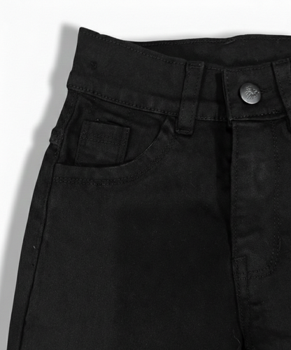 Premium Kids Black Pants – Stretchable Cotton Satin Fabric, Smart & Comfortable Fit