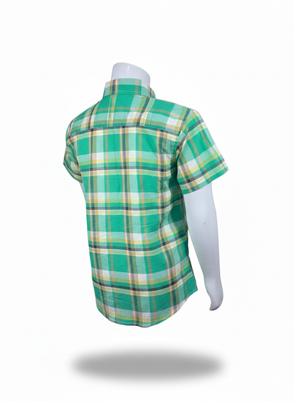 Kids Shirt I Check Shirt For Boys I Half Sleeves I Green Color I Soft Cotton Fabric I Casual Outfit I Trendy Kids Shirt I Hot Selling I YZ Clothing Brand
