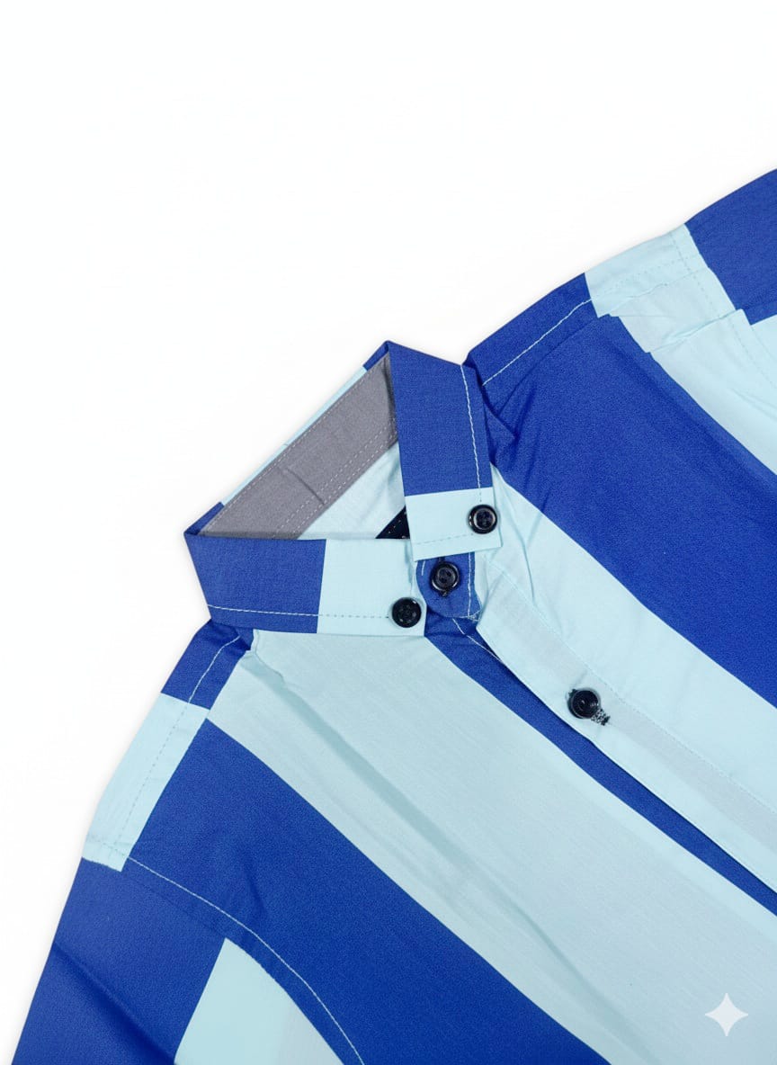 Kids Shirts I Causal Shirt For Boys I Half Sleeves I Dark Blue & Light Blue Color I Soft Cotton Fabric I Casual Outfit I Trendy Kids Shirt I Hot Selling I YZ Clothing Brand