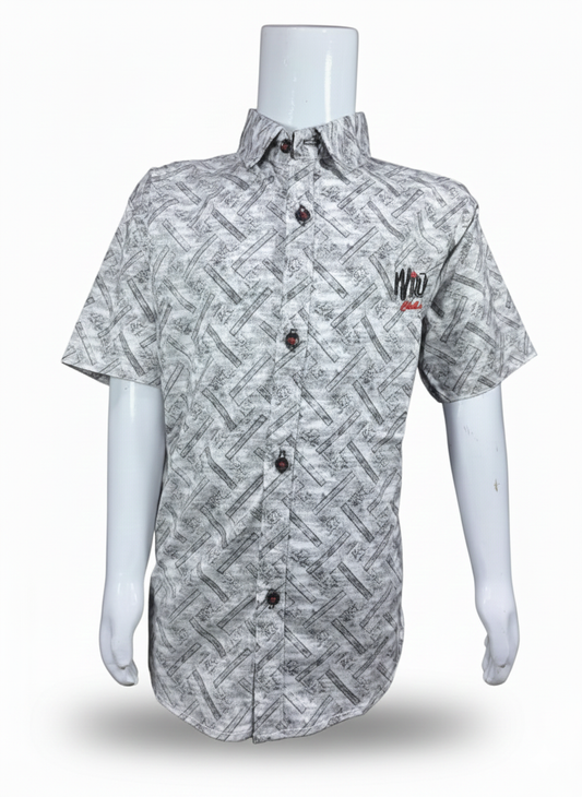 Light Gray Shirt For Boys I Half Sleeves I Stretchable Fabric I Casual Outfit I Trendy Kids Shirt I Hot Selling I YZ Clothing Brand