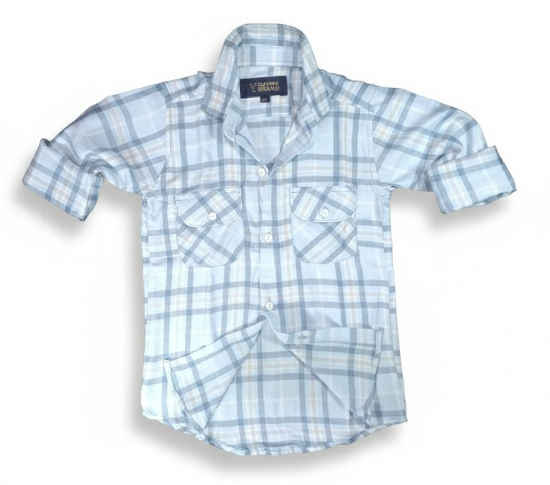 Premium Checkered Casual Shirt – Soft Cotton Blend – Full Sleeves | Stylish Design for Kids | Full Sleeves I YZ Clothing Brand