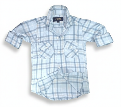 Premium Checkered Casual Shirt – Soft Cotton Blend – Full Sleeves | Stylish Design for Kids | Full Sleeves I YZ Clothing Brand