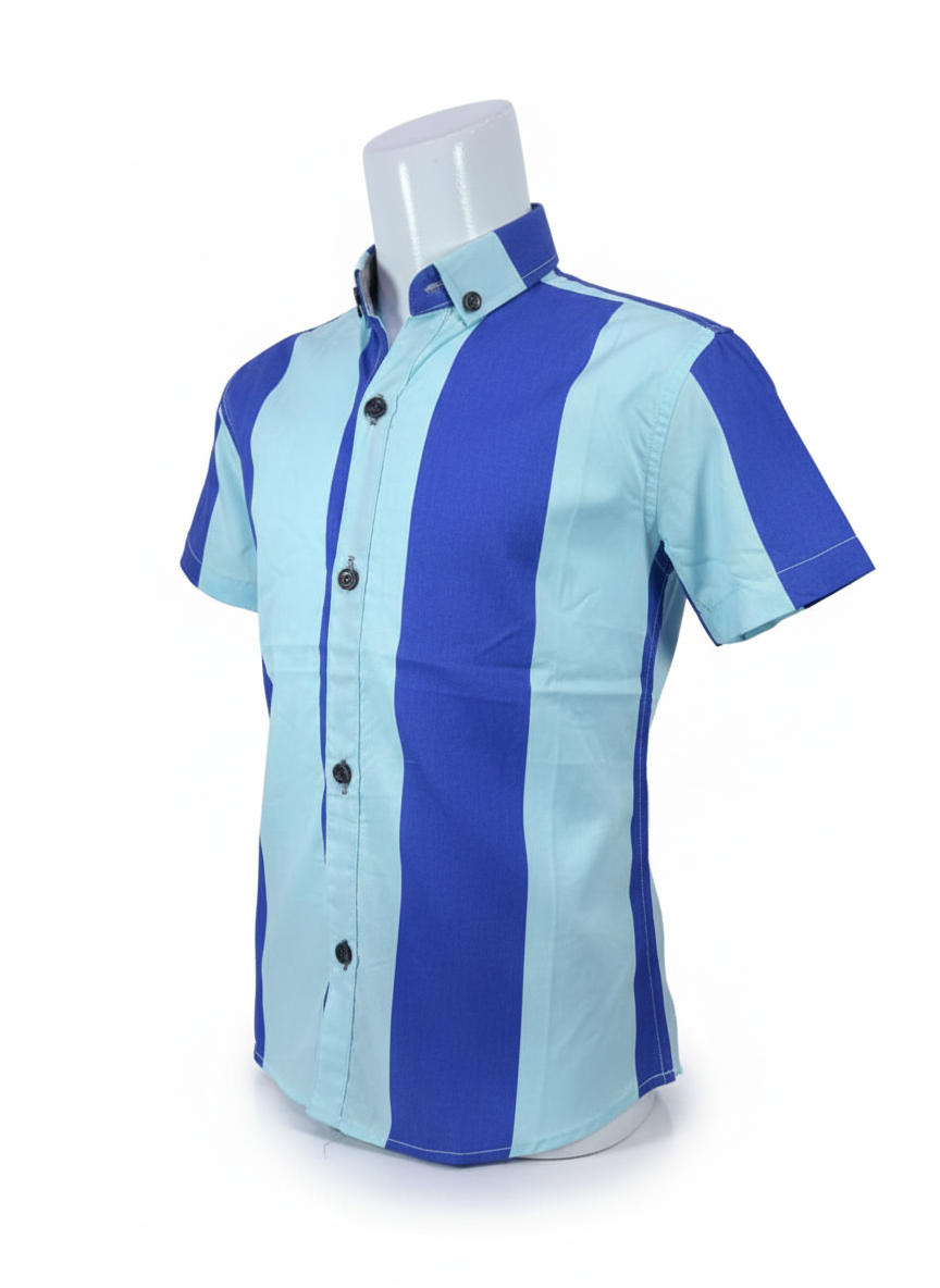 Kids Shirts I Causal Shirt For Boys I Half Sleeves I Dark Blue & Light Blue Color I Soft Cotton Fabric I Casual Outfit I Trendy Kids Shirt I Hot Selling I YZ Clothing Brand