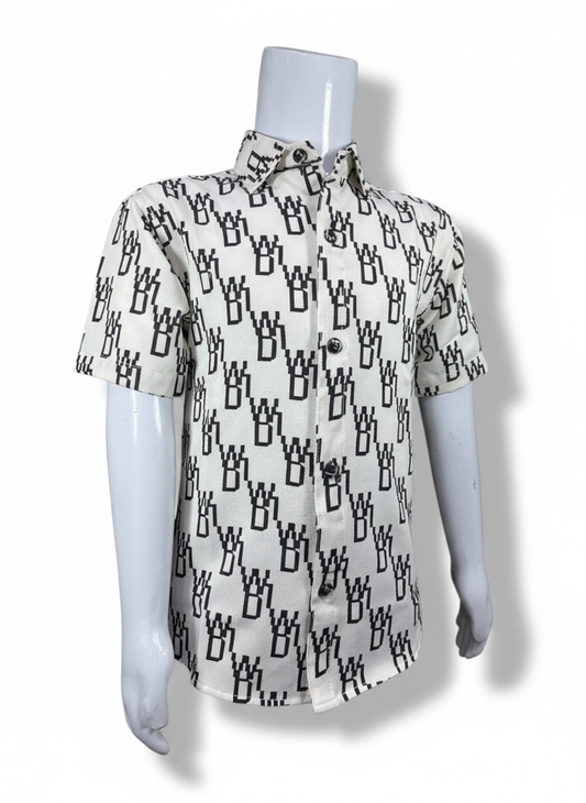 Kids Shirt I Stylish 3D Printed Shirt For Boys I Half Sleeves I White Color I China Fabric I Casual Outfit I Trendy Kids Shirt I Hot Selling I YZ Clothing Brand