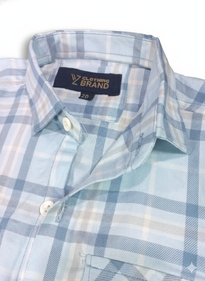 Premium Checkered Casual Shirt – Soft Cotton Blend – Full Sleeves | Stylish Design for Kids | Full Sleeves I YZ Clothing Brand