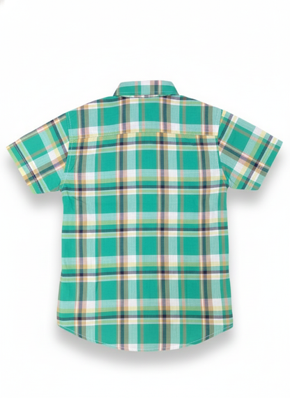 Kids Shirt I Check Shirt For Boys I Half Sleeves I Green Color I Soft Cotton Fabric I Casual Outfit I Trendy Kids Shirt I Hot Selling I YZ Clothing Brand