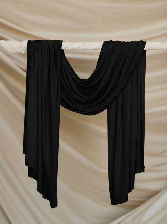 Premium Black Chiffon/Georgette Dupatta for Women - Lightweight & Elegant